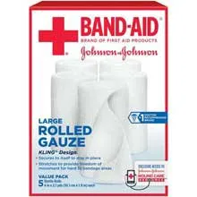 J & J Healthcare Systems - Band-Aid - 00381371187669 - Johnson & Johnson Consumer Conforming Bandage Band Aid 4 Inch X 3 3/5 Yard 5 Per Pack Sterile Roll Shape
