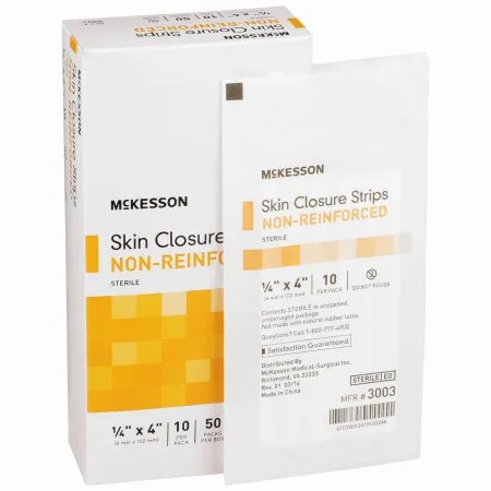 McKesson - 3003 - Skin Closure Strip 1/4 X 4 Inch Nonwoven Material Flexible Strip Tan