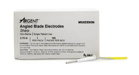 McKesson - McKesson Argent - 233 - Dermal Tip Electrode McKesson Argent Stainless Steel Sharp Angled Blade Tip Disposable NonSterile