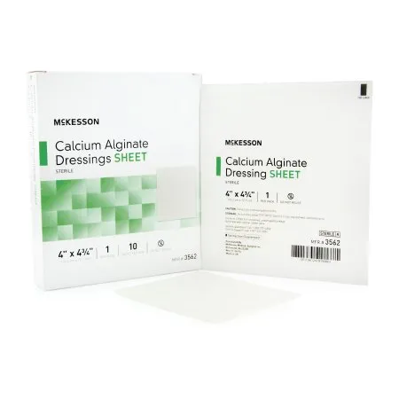 McKesson - 3562 - Alginate Dressing McKesson 4 X 4-3/4 Inch Rectangle