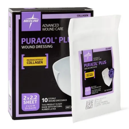 Medline - Puracol Plus - MSC8622EP -  Collagen Dressing  2 X 2 1/4 Inch Rectangle