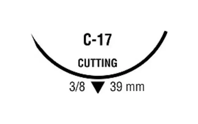 Covidien - Novafil - 8886442651 - Nonabsorbable Suture With Needle Novafil Polybutester C-17 3/8 Circle Reverse Cutting Needle Size 2 - 0 Monofilament