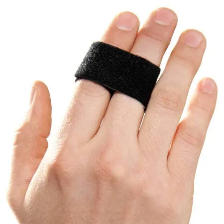 3 Point Products - 3pp Buddy Loops - P1005-25 - Finger Wrap Splint 3pp Buddy Loops Adult One Size Fits Most Hook and Loop Strap Closure Left or Right Hand Black
