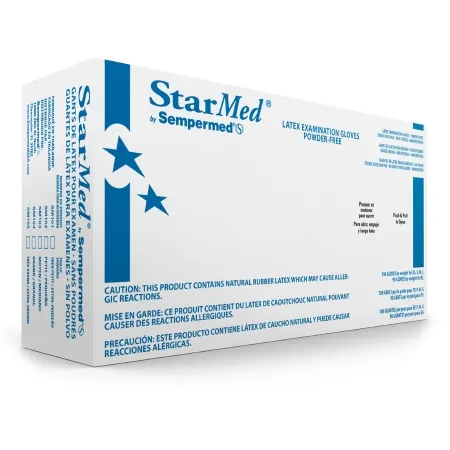 Sempermed USA - StarMed - SM104 - Exam Glove Starmed Large Nonsterile Latex Standard Cuff Length Fully Textured White Not Rated