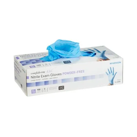McKesson - 14-660C - Confiderm 4.5C Exam Glove Confiderm 4.5C X Large NonSterile Nitrile Standard Cuff Length Textured Fingertips Blue Chemo Tested