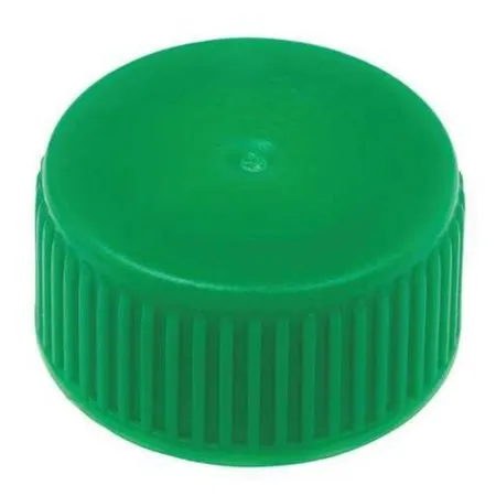 Caplugs - 300-2068-G20 - Caplugs Tube Closure Polyethylene Screw Cap Green For 13 mm Tubes