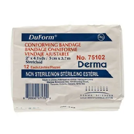 Gentell - Duform - 75102 - Conforming Bandage Duform 2 Inch X 4-1/10 Yard 12 per Pack NonSterile 1-Ply Roll Shape