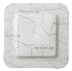Coloplast - Biatain Silicone Ag - 39638 - Silver Silicone Foam Dressing Biatain Silicone Ag 5 X 5 Inch Square Sterile