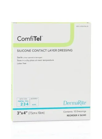 DermaRite  - ComfiTel - 56340 - Industries  Wound Contact Layer Dressing  Rectangle Sterile