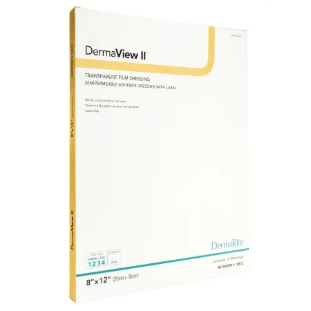 DermaRite  - DermaView II - 16812 - Industries  Transparent Film Dressing  8 X 12 Inch Frame Style Delivery Rectangle Sterile