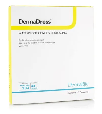 DermaRite - 12414 - DermaDress Waterproof Composite Dressing, 4" x 14"