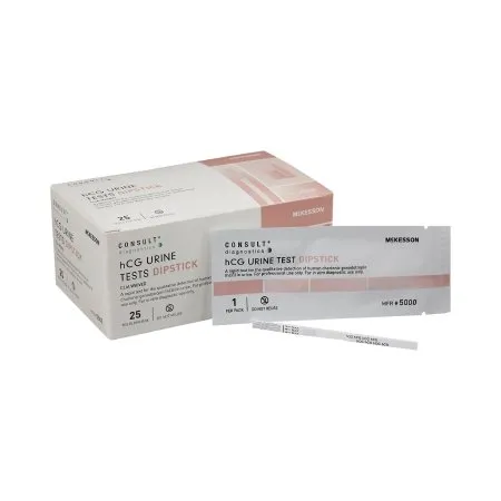McKesson - McKesson Consult - 5000 - Reproductive Health Test Kit McKesson Consult Fertility Test hCG Pregnancy Test Urine Sample 25 Tests CLIA Waived