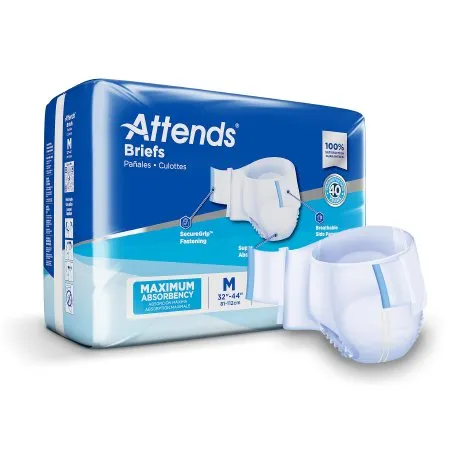 Attends Healthcare Products - Attends - DDA20 - Unisex Adult Incontinence Brief Attends Medium Disposable Heavy Absorbency