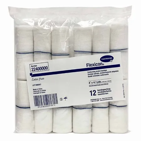 Hartmann - Flexicon - 22400000 -  Conforming Bandage  4 Inch X 4 1/10 Yard 12 per Pack NonSterile 1 Ply Roll Shape