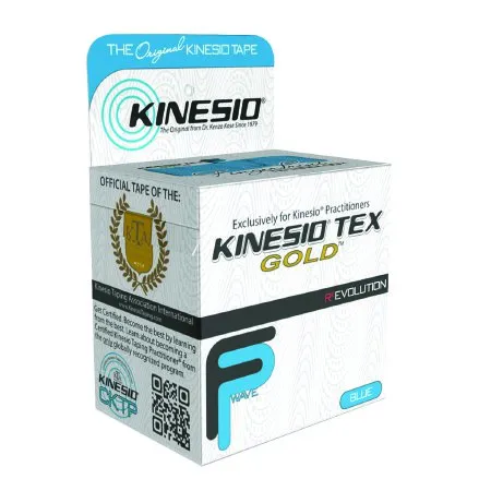 Fabrication Enterprises - Kinesio Tex Gold FP - 24-4871 - Kinesiology Tape Kinesio Tex Gold FP Blue 2 Inch X 5-1/2 Yard Cotton NonSterile