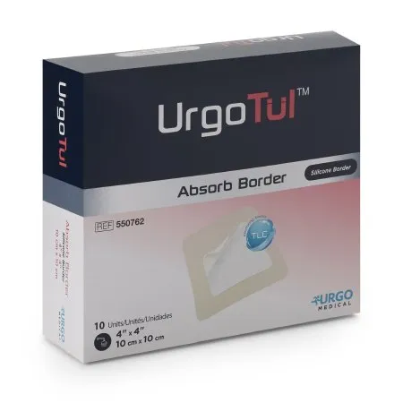 Urgo Medical North America - TRIACT - 550762 -  Foam Dressing  4 X 4 Inch With Border Waterproof Backing Silicone Adhesive Square Sterile