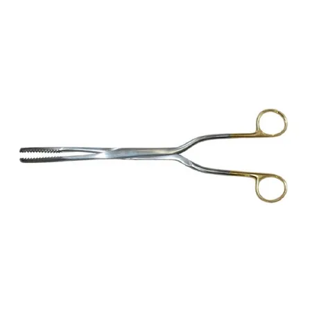 Medgyn Products - 031176 - Obstetrical Forceps Medgyn Fink 10-1/2 Inch Length Surgical Grade Stainless Steel Nonsterile Nonlocking Finger Ring Handle Slightly Curved 13 Mm Jaws With Concave Tips