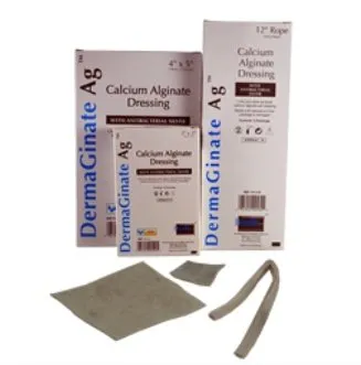 DermaRite  - DermaGinate/ Ag - 00520E - Industries  Silver Alginate Dressing  2 X 2 Inch Square Sterile
