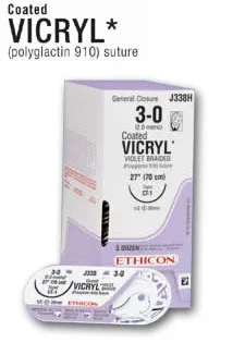 J & J Healthcare Systems - Coated Vicryl Sutupak - J113t - Absorbable Suture Without Needle Coated Vicryl Sutupak Polyglactin 910 Braided Size 1