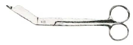 Graham-Field - Grafco - 2607 - Bandage Scissors Grafco Lister 4-1/2 Inch Length Surgical Grade Stainless Steel NonSterile Finger Ring Handle Angled Blunt Tip / Blunt Tip