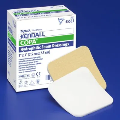 Cardinal - Kendall Foam Plus - 55544P -  Foam Dressing  4 X 4 Inch Without Border Polyurethane Backing Nonadhesive Square Sterile