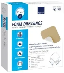 Abena - From: 1960 To: 1962 - Foam Dressing 5 X 5 Inch With Border Film Backing Adhesive Square Sterile