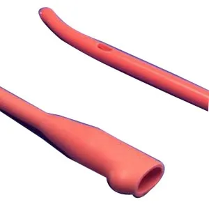 Cardinal Health - Dover - 8404 - Cardinal  Urethral Catheter  Coude Tip Hydrophilic Coated Red Rubber 16 Fr. 12 Inch