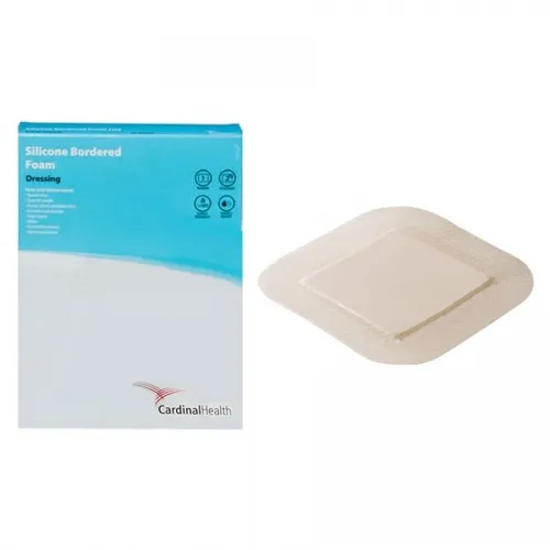 Cardinal Health - BFMSMSCRL - Silicone Bordered Foam Dressing Sacral 7-2" x 7-2" 5-bx 5 bx-cs -Continental US Only- -Item on Manufacturer Backorder - Inventory Limited when Available-