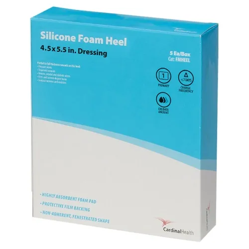 Cardinal Health - FMHEEL - Med Kendall Silicone Non Bordered Foam Heel Wound Dressing, 4.5" x 5.5".