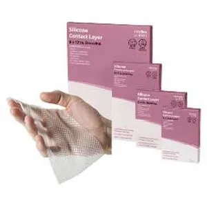 Cardinal Health - SCL34 - Med Silicone Contact Layer 3" x 4".  Sterile, occlusive wound dressing made with a conformable, open mesh struction and gentle silicone adhesive.  Helps facilitate fluid transfer and provide fixation and protect