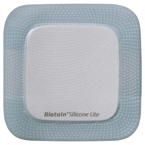 Coloplast - Biatain Silicone Lite - 33445 -  Thin Foam Dressing  4 X 4 Inch With Border Film Backing Silicone Adhesive Square Sterile
