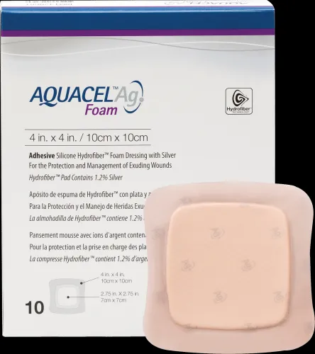 Convatec - Aquacel Ag - 420627 -  Silver Foam Dressing  5 X 5 Inch Square Sterile