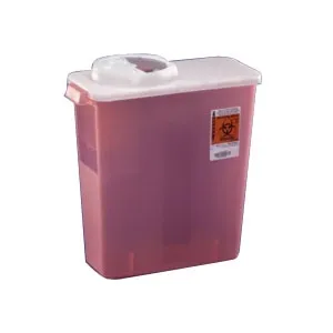 Cardinal Health - Monoject - 8881676236 - Cardinal  Sharps Container  Red Base 7 H X 6 3/4 W X 10 1/2 D Inch Vertical Entry 1 Gallon