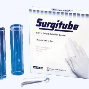 Gentell - Surgitube - GL-209 -   Tubular Gauze Bandage 5/8" x 50 yds. Size 1, Latex Free, Beige, for Small Fingers, Toes, for Use with Applicator