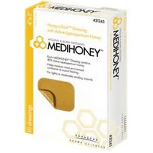 McKesson - MEDIHONEY Honeycolloid - 31222 - Honey Hydocolloid Dressing MEDIHONEY Honeycolloid Square 2 X 2 Inch Sterile Without Adhesive