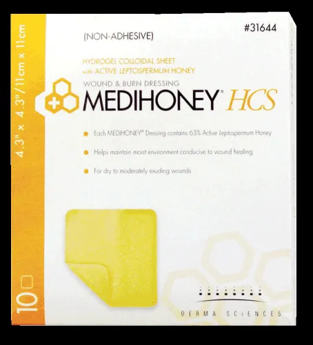 Derma Sciences - 31644 - MEDIHONEY Non Adhesive HCS Sheet 4.3" x 4.3"