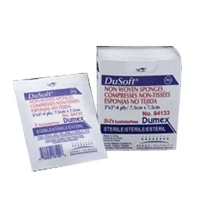 Gentell - 84644 - Dusoft non-woven dressing sponge, 6 ply, sterile, 2 per package. Sold 25 packages per box.