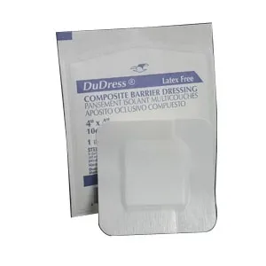 Gentell - From: 89144 To: 89168 - Dudress Film Top Barrier Dressing 4" x 4" Water proof, Sterile