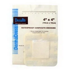 Dermarite - 00276 - DermaDress Waterproof Composite Dressing, 4" x 4".  Non woven  Low Adherent  Sterile