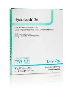 Dermarite - From: 60330 To: 60610 - HydraLock SA Superabsorbent Wound Dressing with Gelling Core and Waterproof Backing, 3" x 3".