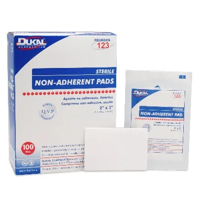 Dukal - 123 - Non-Adherent Dressing Dukal 2 X 3 Inch Sterile Rectangle