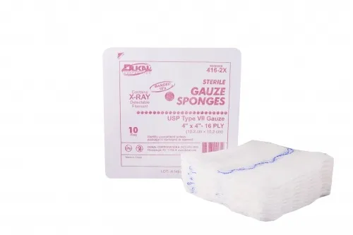 Dukal - 416-2X - Gauze Sponge, X-Ray Detectable, Sterile Tray, 16-Ply