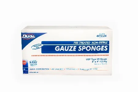 Dukal - From: 4412-2X To: 4432-2X  Gauze Sponge  4 X 4 Inch 10 per Pack NonSterile 12Ply Square