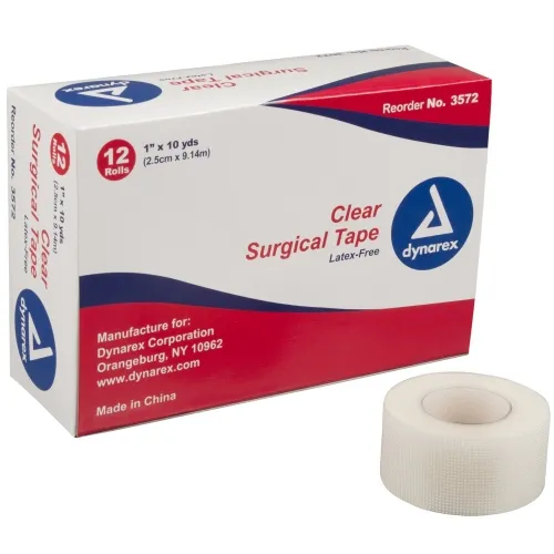 Dynarex - From: 3572 To: 3574  Medical Tape  Transparent 1 Inch X 10 Yard Adhesive NonSterile