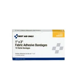 First Aid Only - 1-008-001 - Fabric Bandages, 1"x3", 16/bx  (DROP SHIP ONLY - $50 Minimum Order)