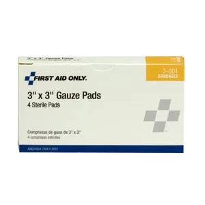 First Aid Only - From: AN206 To: AN206-10 - Sterile Gauze Pads, 3"x3", 8/bx  (DROP SHIP ONLY $50 Minimum Order)
