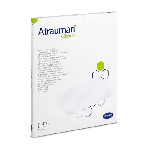 Hartmann-Conco - 499565 - Atrauman Non Adherent Wound Contact Layer with Silicone on Both Sides, 8" x 12", 20cm x 30cm.