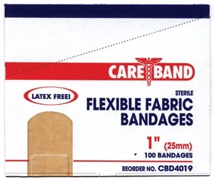 ASO - CBD4019 - Fabric Strip Bandage, 1" x 3", Latex Free (LF), 100/bx, 12 bx/cs
