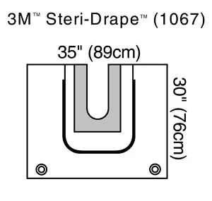 3M - 1067 - U-Drape, 30" x 35", U-Pouch Aperture with Adhesive, 2 Exit Ports, 5/bx, 4 bx/cs (Continental US+HI Only)