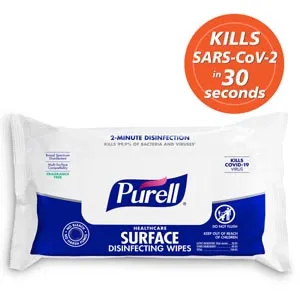 GOJO - Purell - 9370-12 - Purell Surface Disinfectant Premoistened Alcohol Based Manual Pull Wipe 72 Count Soft Pack Unscented Nonsterile